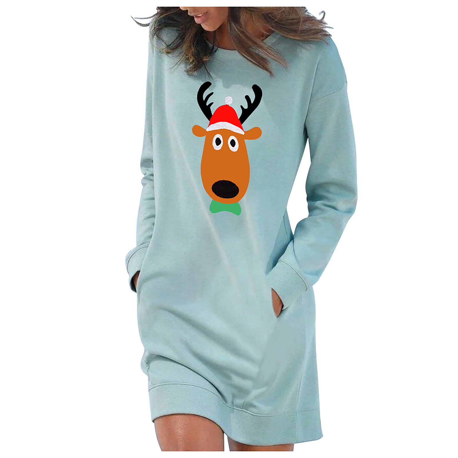 Christmas Doll Print Sweatshirt Dress Girls Harajuku Sudaderas Mujer 2022 Crop Top Hoodie Woman Blusas De Verao Mulher 2022 alx