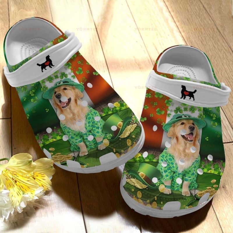 Cute Golden Retriever 5 Gift For Lover Rubber clog Shoes Comfy Footwear