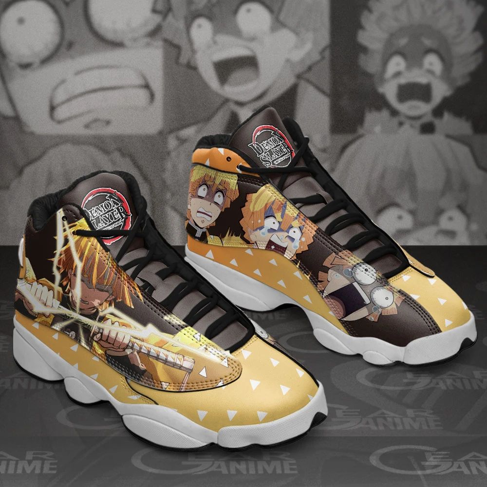 Zenitsu Sneakers Cool Funny Face Custom Anime Demon Slayer Shoes Unisex Men Women