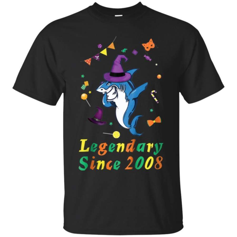 AGR Kids Made In 2008 Funny Dabbing Shark Birthday Gift 10th Tshirts Jaq T-shirt