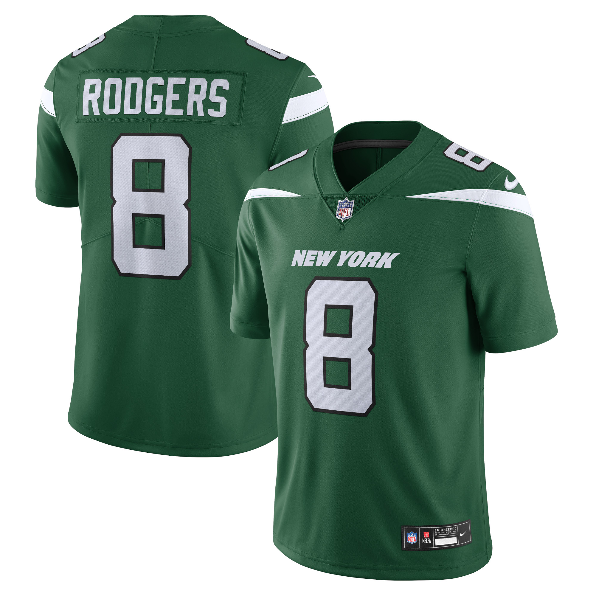 Aaron Rodgers New York Jets Vapor Untouchable Limited Jersey – Gotham Green