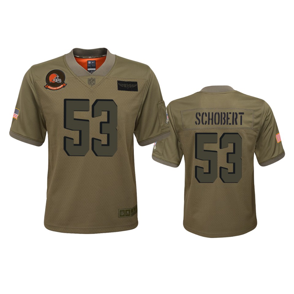 Youth Cleveland Browns Joe Schobert Camo 2019 Salute To Service Game Jersey