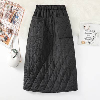 2022 New Casual Down Cotton Skirts Women’s Clothing Windproof Autumn Winter Skirts Black bd438 alx