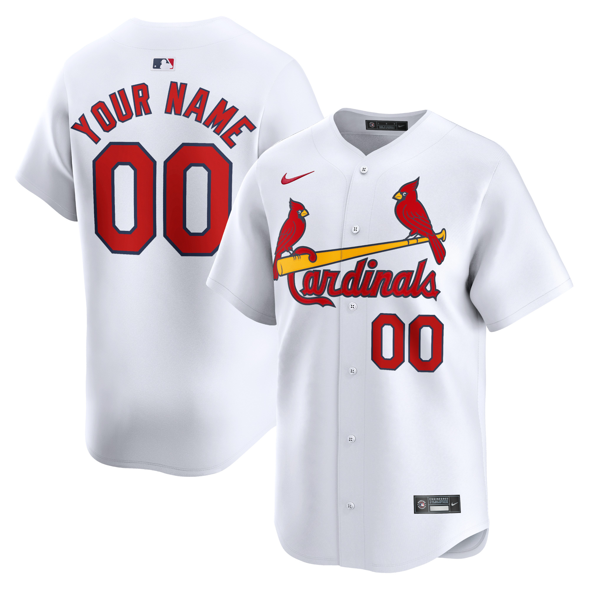 St. Louis Cardinals Youth Home Limited Custom Jersey – White