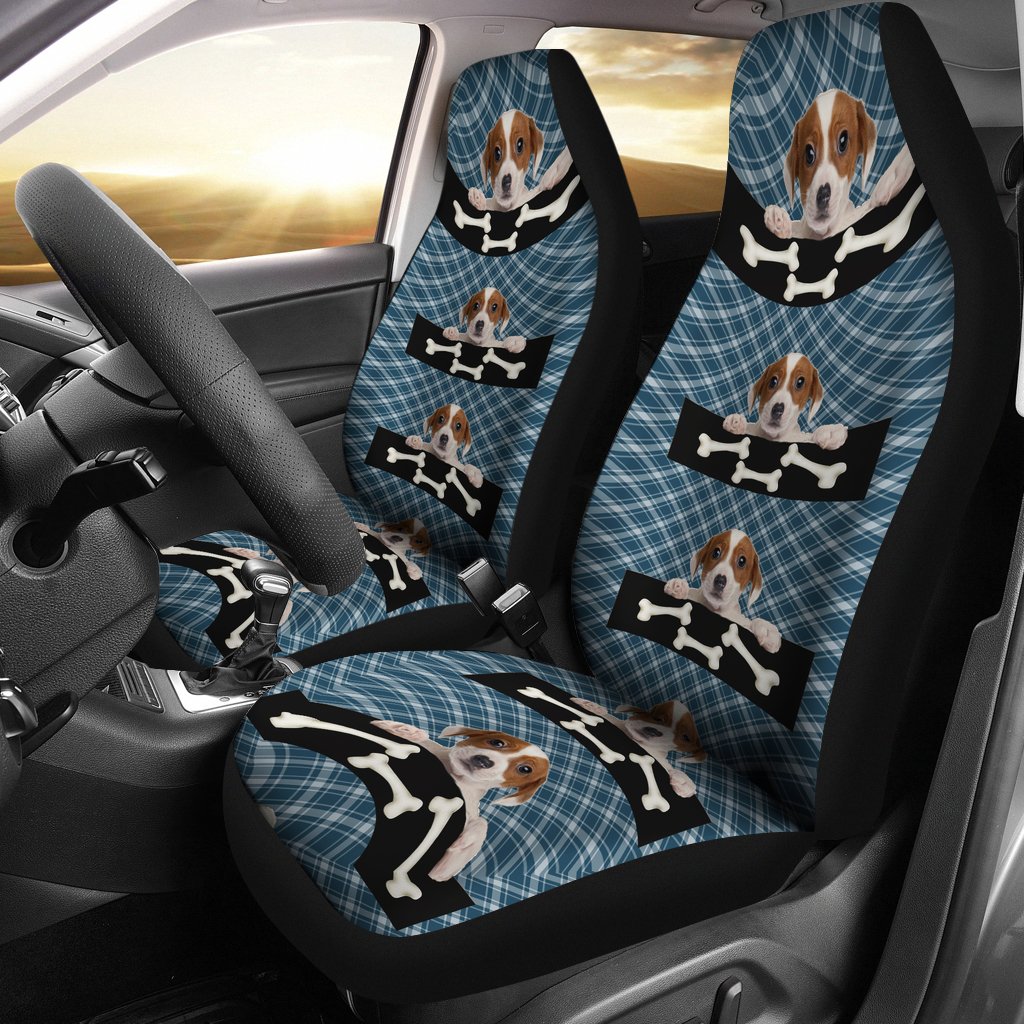 Cute Puppy With The Bone Car Seat Cover Set (2 Pieces)