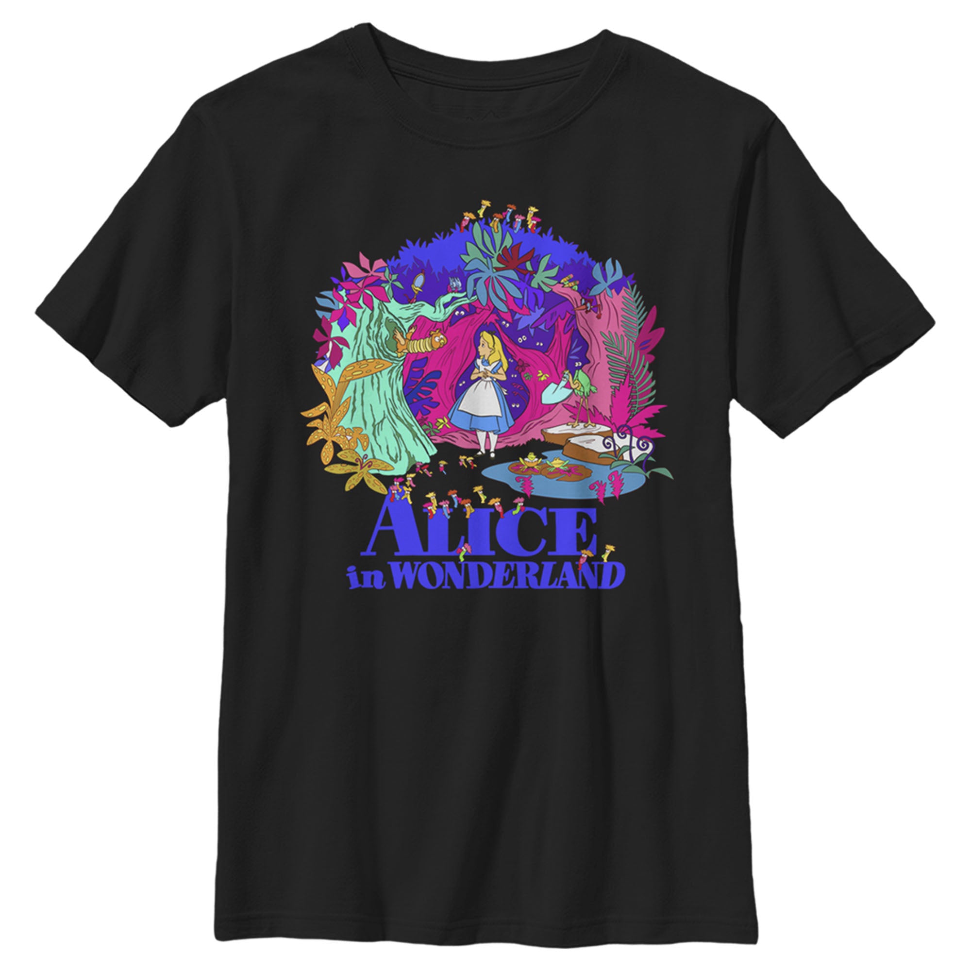 Boy’S Alice In Wonderland Alice In Colorful Scary Forest T-Shirt