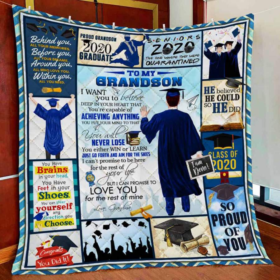 G4 To my grandson senior blanket – Graduation gift for grandson Gsge