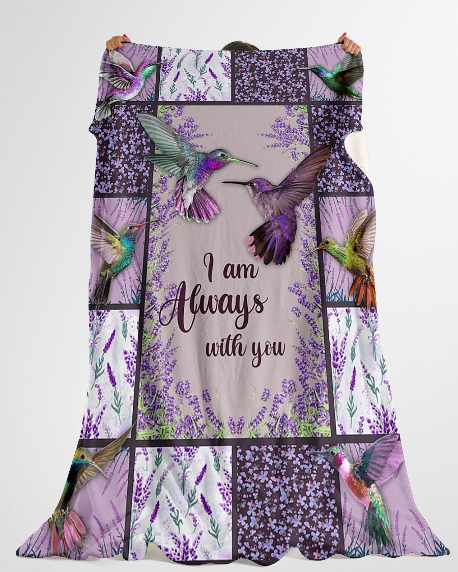 Personalized I’M Always With You Hummingbirds| Sherpa Woven Blankets| Christmas Gift Ideas