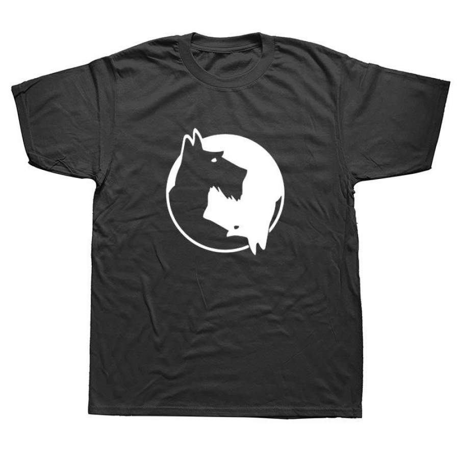 Yin And Yang Schnauzer Dog T Shirt Tai Chi Design Cotton