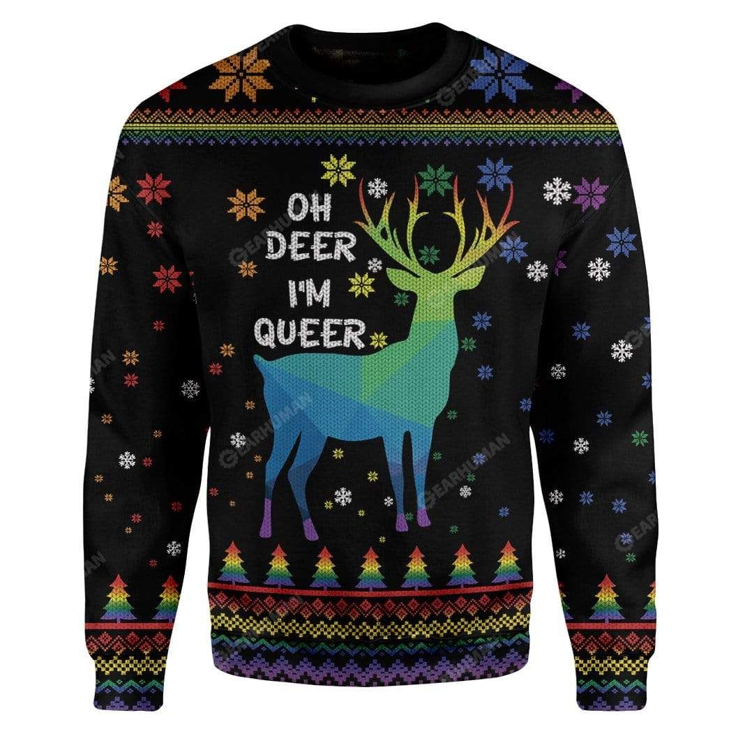 Ugly Christmas Oh Deer I’m Queer Custom Sweater Apparel