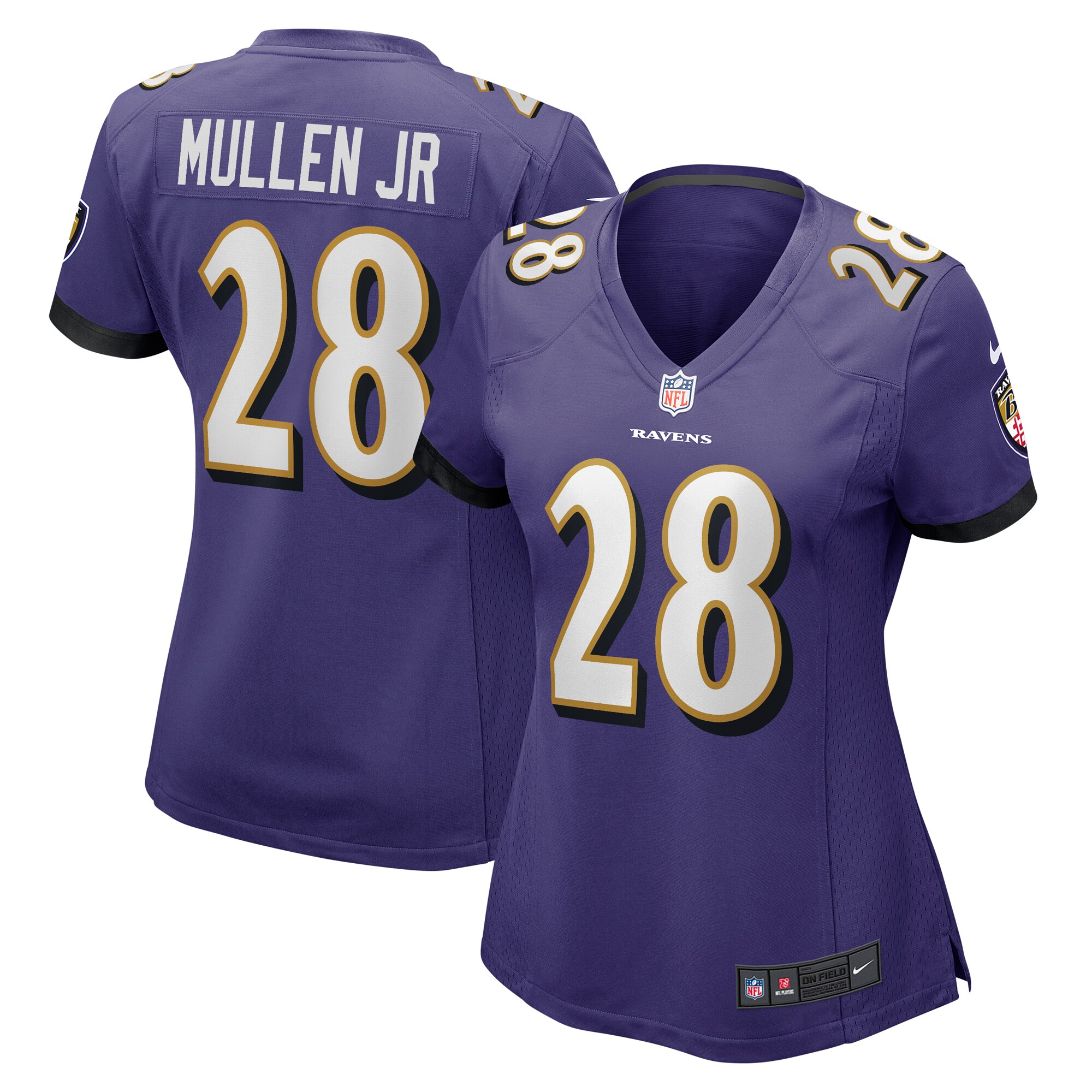 Trayvon Mullen Jr. Baltimore Ravens Women's Team Game Jersey – Purple