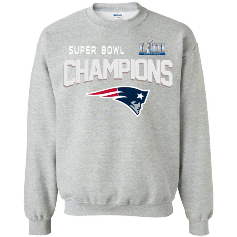 New England Patriots Super Bowl Liii Champions 2019 Football Shirt G180 Gildan Crewneck Pullover Sweatshirt  8 Oz.