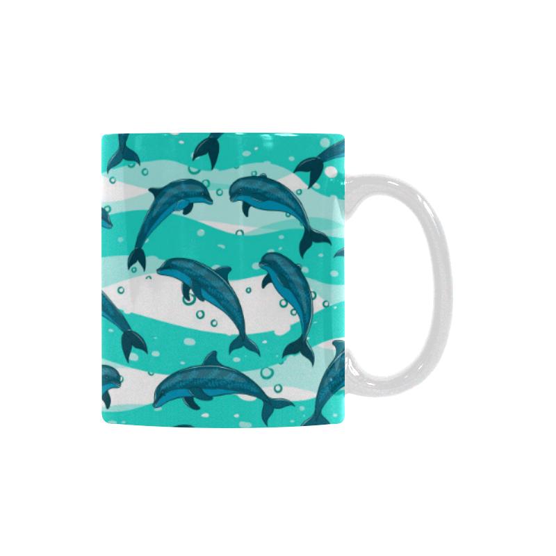 Dolphin sea pattern Classical White Mug (Fulfilled In US)