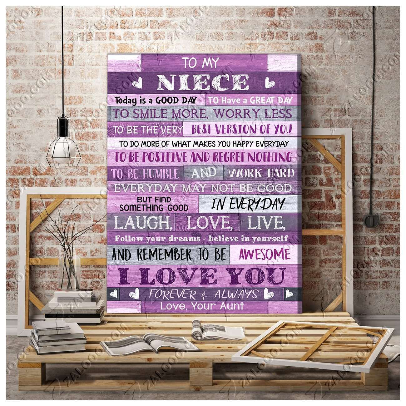 To My Beautiful Niece Aunt To Be Awesome Wall Art Canvas Gift For Family, Wall Art Decor, Canvas Print, Home Decor