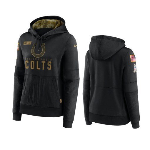 Women’S Indianapolis Colts Black 2020 Salute To Service Performance Pullover Hoodie