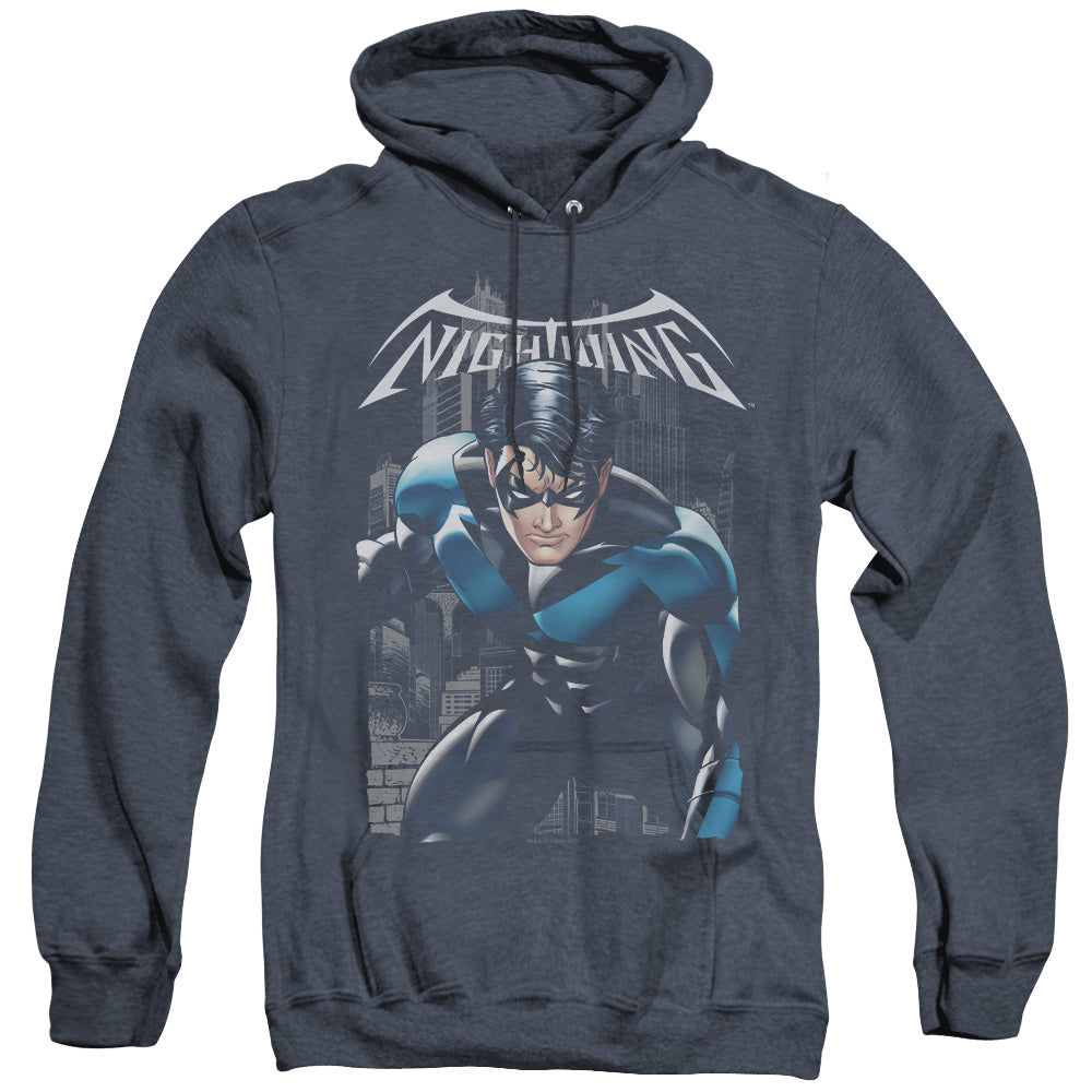 Batman A Legacy Heather Mens Hoodie Navy Blue