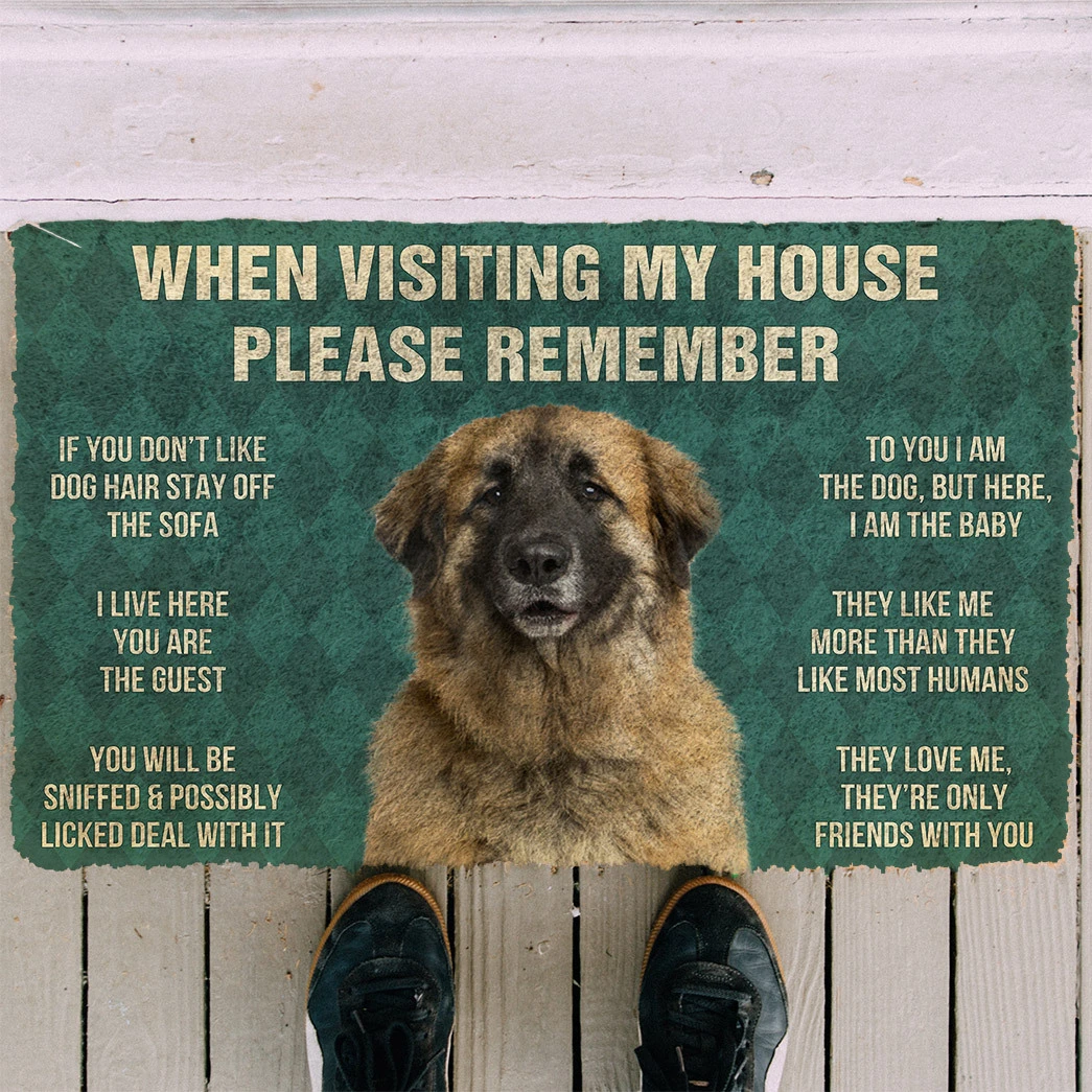 3D Please Remember Leonberger Dogs House Rules Doormat