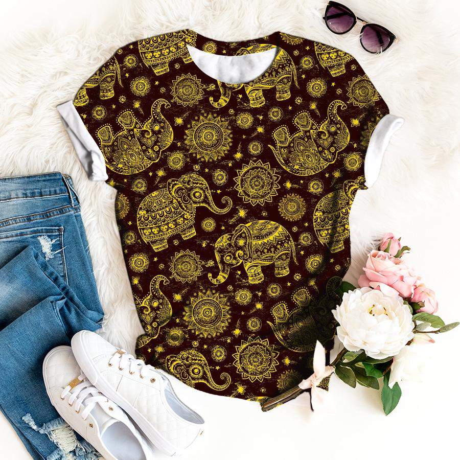 Ethnic Indian Bohemian Style Elephant T-shirt