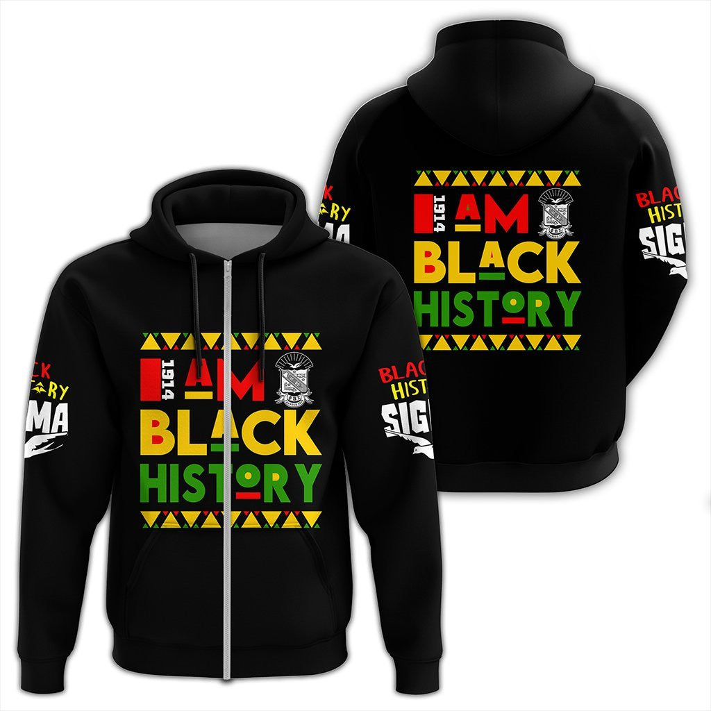 Fraternity Hoodie – Black History Phi Beta Sigma Zip Hoodie