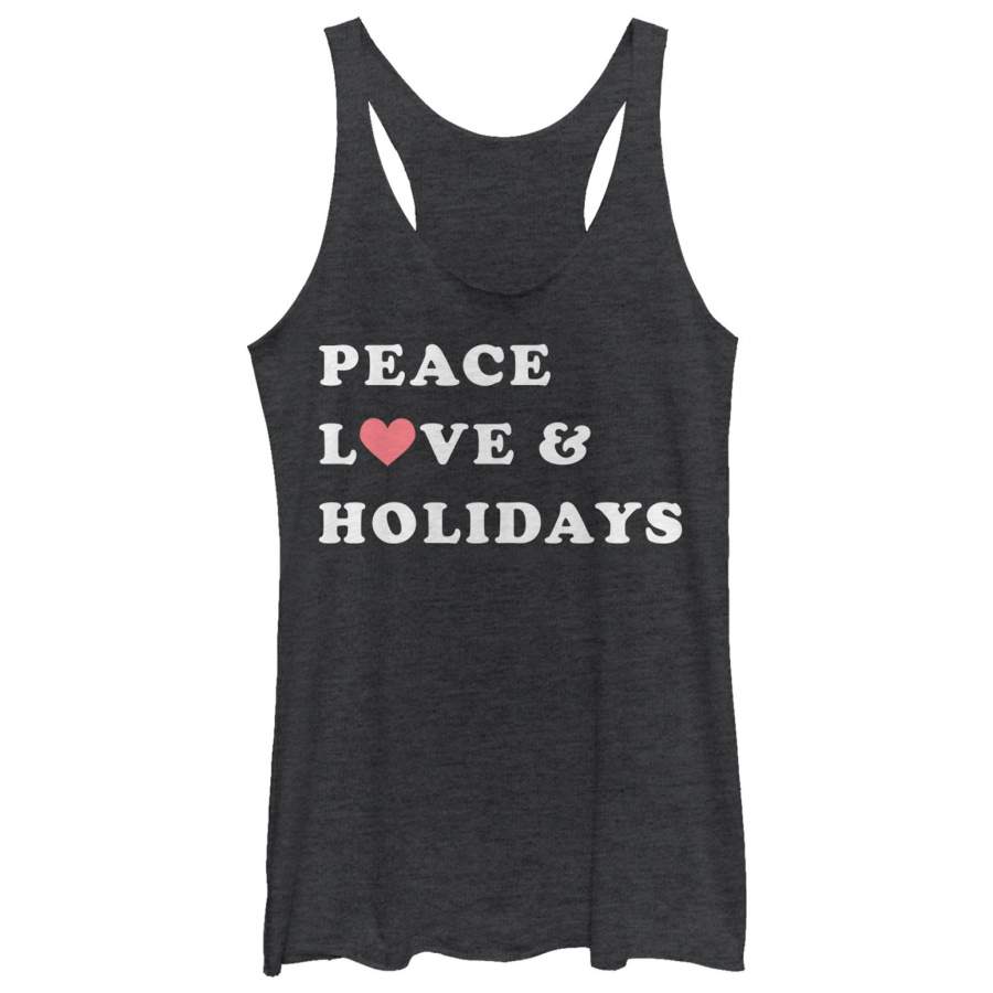 CHIN UP Women’s Christmas Peace & Love  Racerback Tank