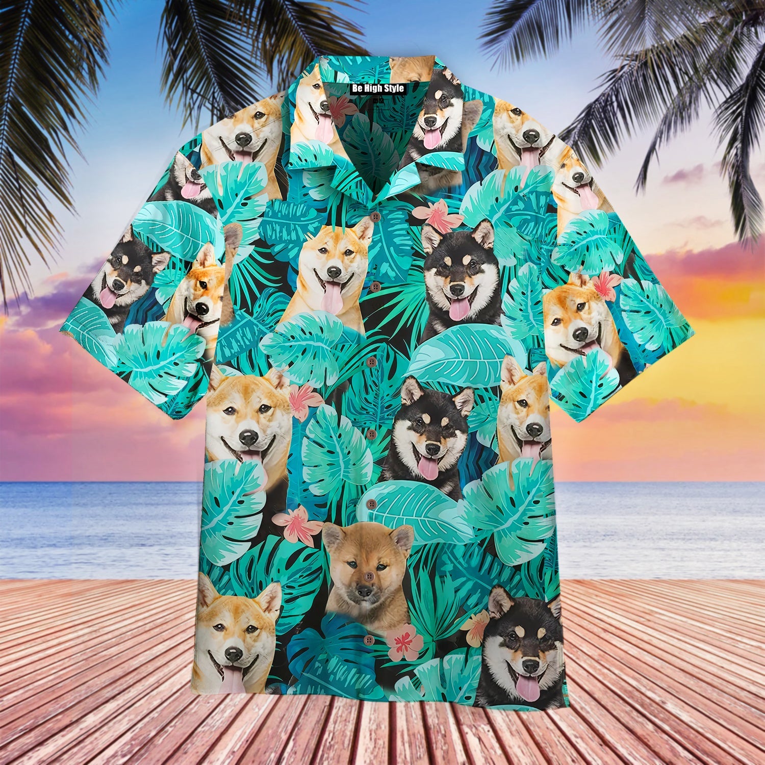 3D Tropical Shiba Inu Dog Hawaiian Shirt | For Men & Women | Hw3048