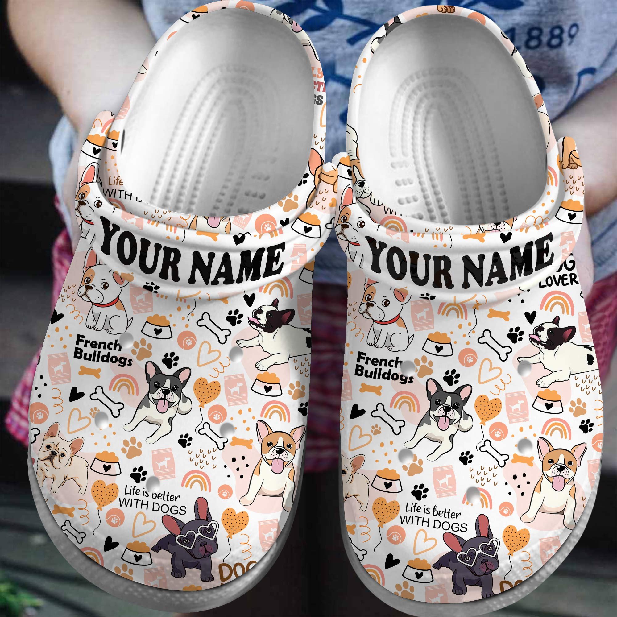 French Bulldogs Dogs Crocs Crocband Clogs Shoes Comfortable For Men Women and Kids