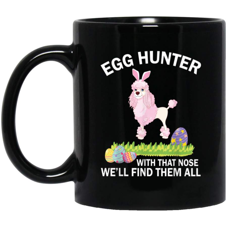 Poodle Bunny Dog Dancing With Easter Eggs Happy Egg Hunter Mug