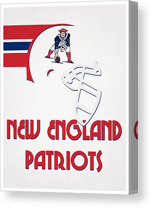 New England Patriots Team Vintage Art Joe Hamilton Canvas Print