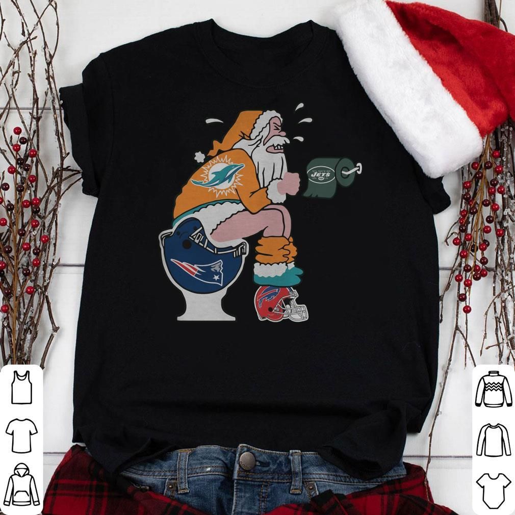 Miami Dolphins Santa New England Patriots Toilet Shirt