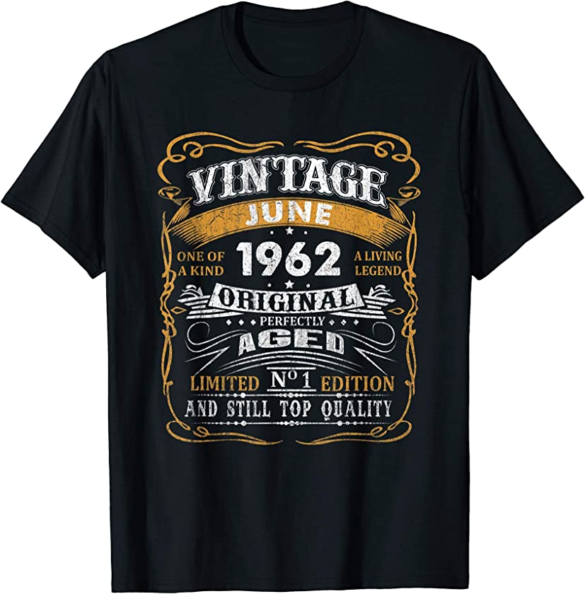 Vintage June 1962 T Shirt 59 Years Old 59th Birthday Gifts T-Shirt