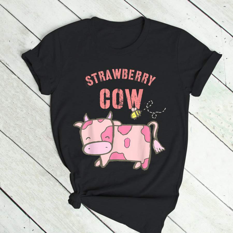 Strawberry Cow, Cute Cow, Pink Cow T-Shirt