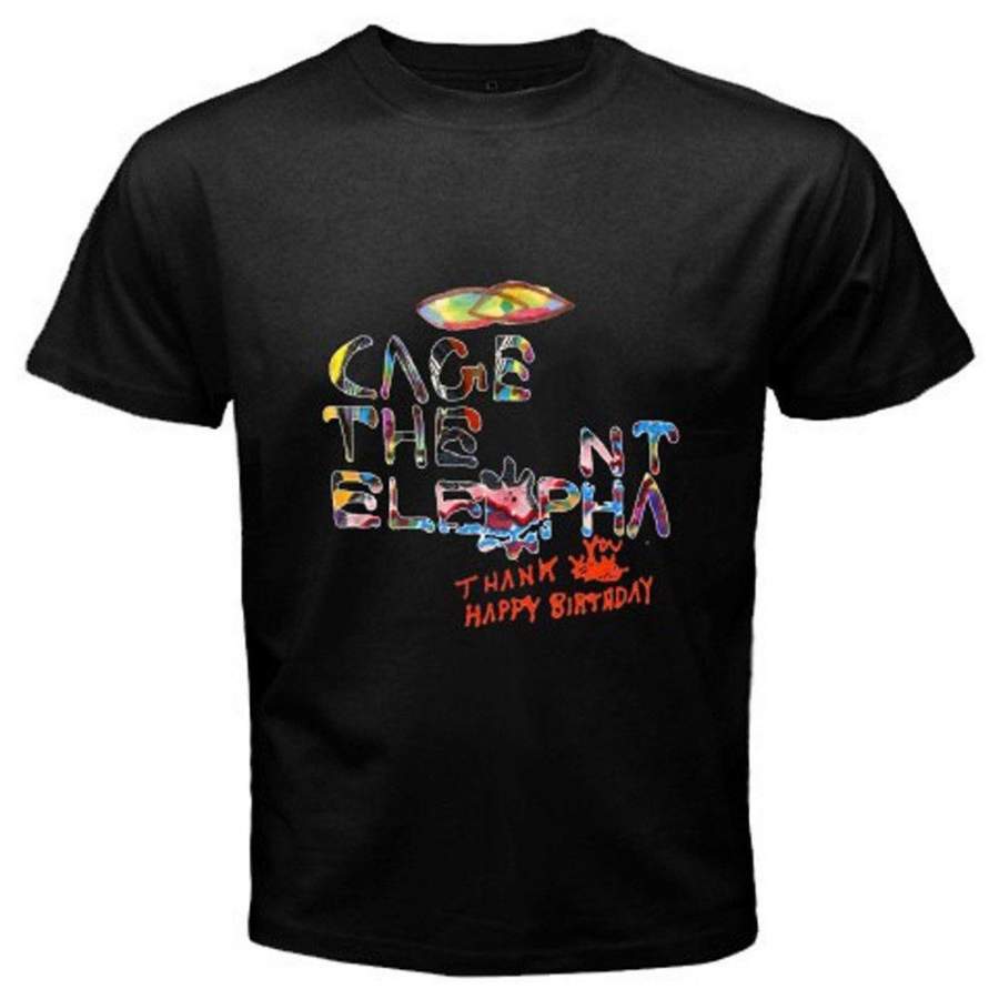 Cage The Elephant Thank You Happy Birthday Mens Black T Shirt