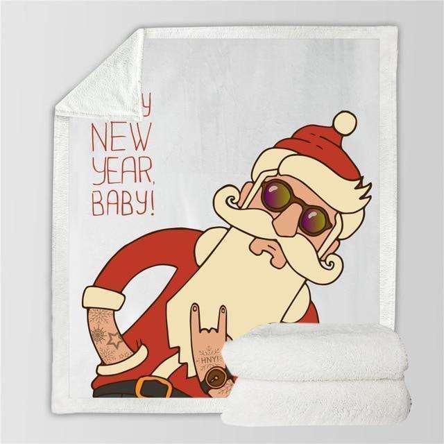 X-Mas Santa Happy New Year Blanket Christmas Decoration Ideas