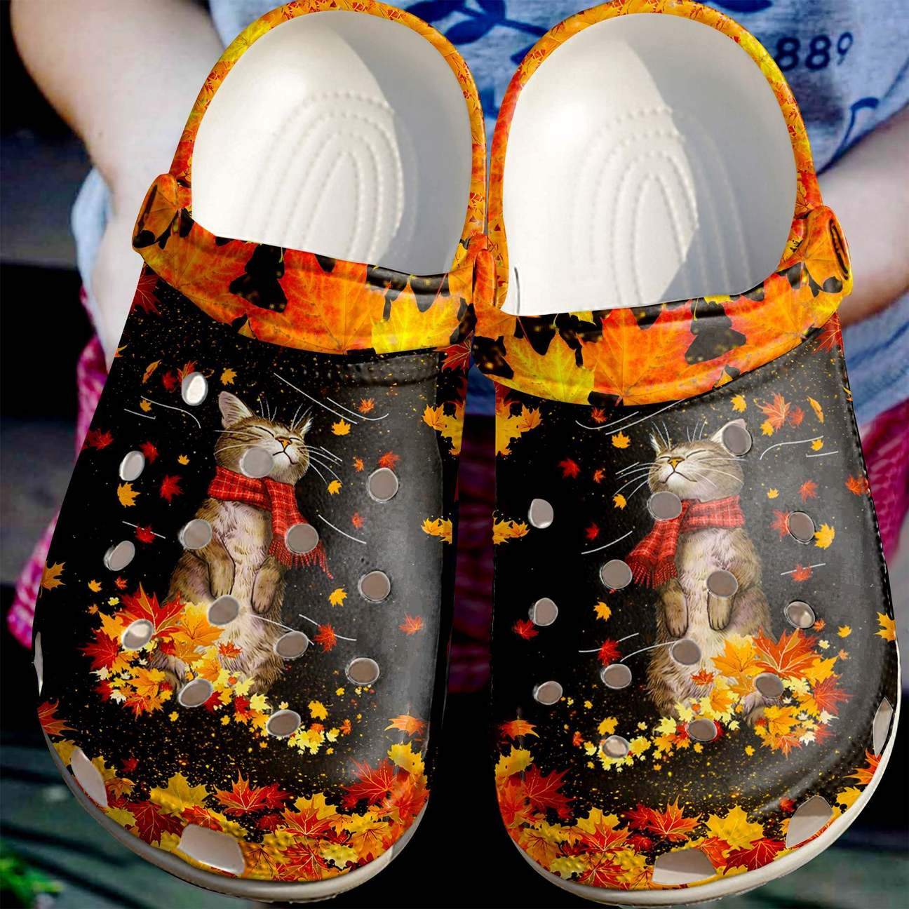 Cat Personalized Clog, Custom Name, Text Cat And Autumn Vibe, Fashion Style For Women, Men, Kid, Print 3D