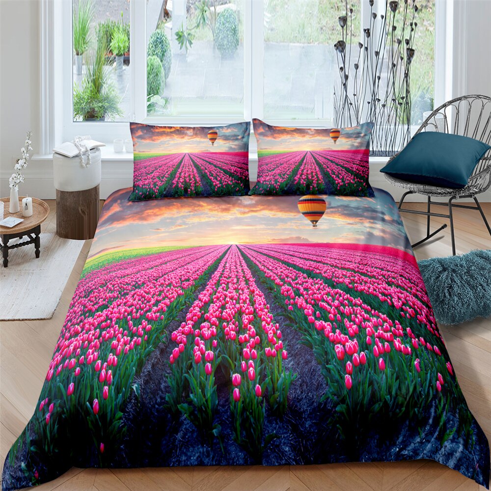 3D Prited Beautiful Scenery Bedding Set Bed Cover Floral Trees Duvet Cover With Pillowcase Home Decor Bedclothes