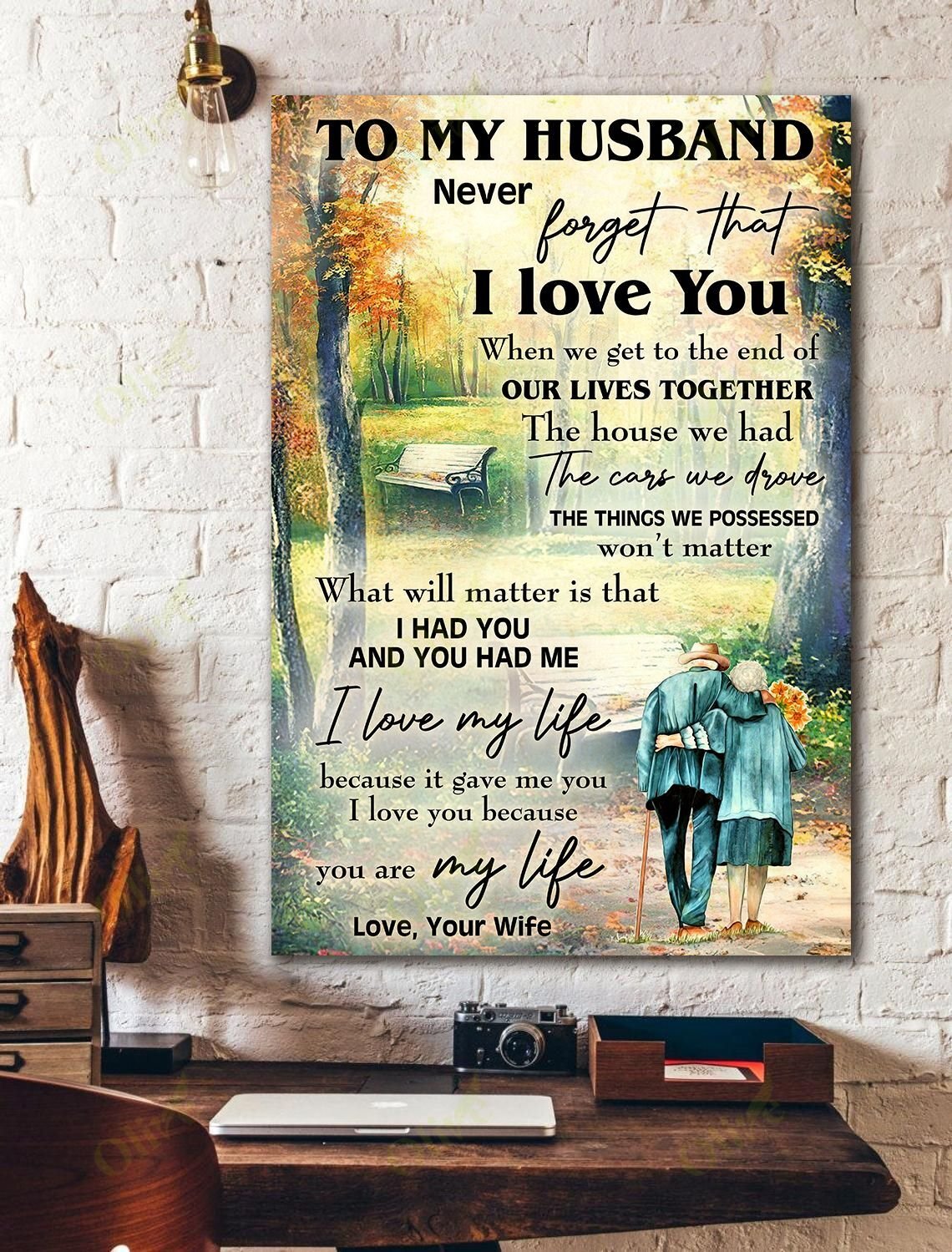 To Husband – Never Forget That I Love You Canvas Wall Art Home Decor