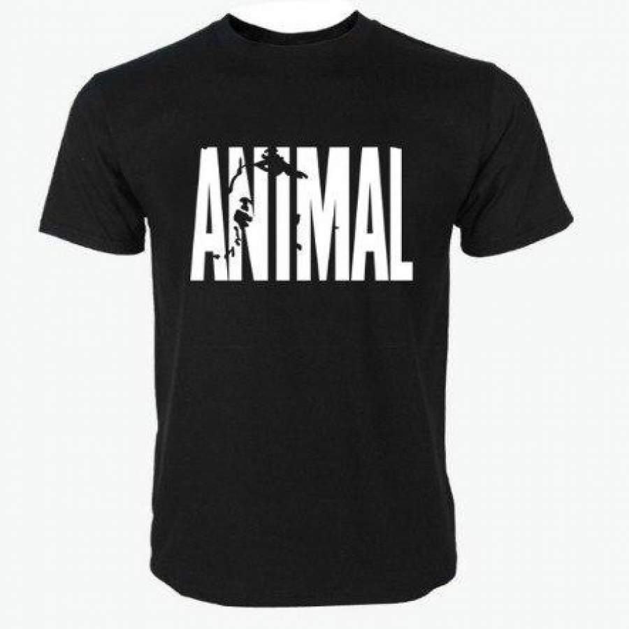 BAIJOIE New ANIMAL tracksuit t shirt  men muscle shirt Trends in fitness cotton Hip hop clothes for man bodybuilding Tee