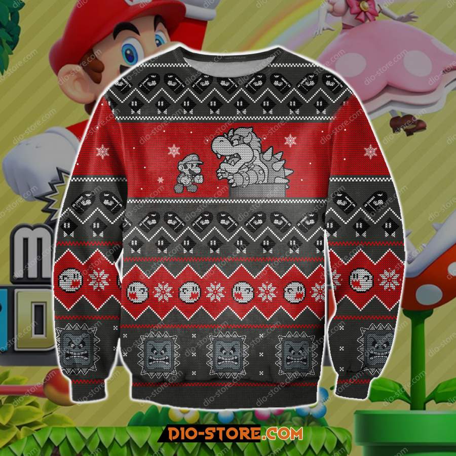 SUPER MARIO 3D PRINT UGLY CHRISTMAS SWEATSHIRT