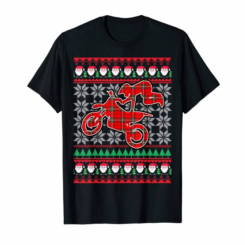 Ugly Christmas Motocross Dirtbike Pajama Merry Christmas T-shirt