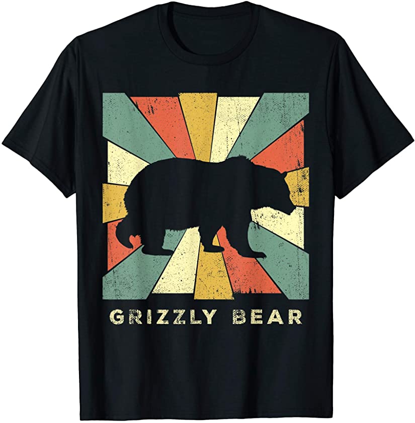 Vintage Grizzly Bear Lover Retro Style Animal T-Shirt