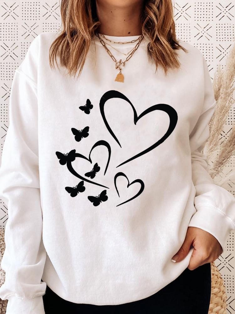 Butterfly Trend Cute 90s Women Long Sleeve Female Casual Clothes Fashion Autumn Spring Aesthetic Graphic Pullovers Sweatshirts alx