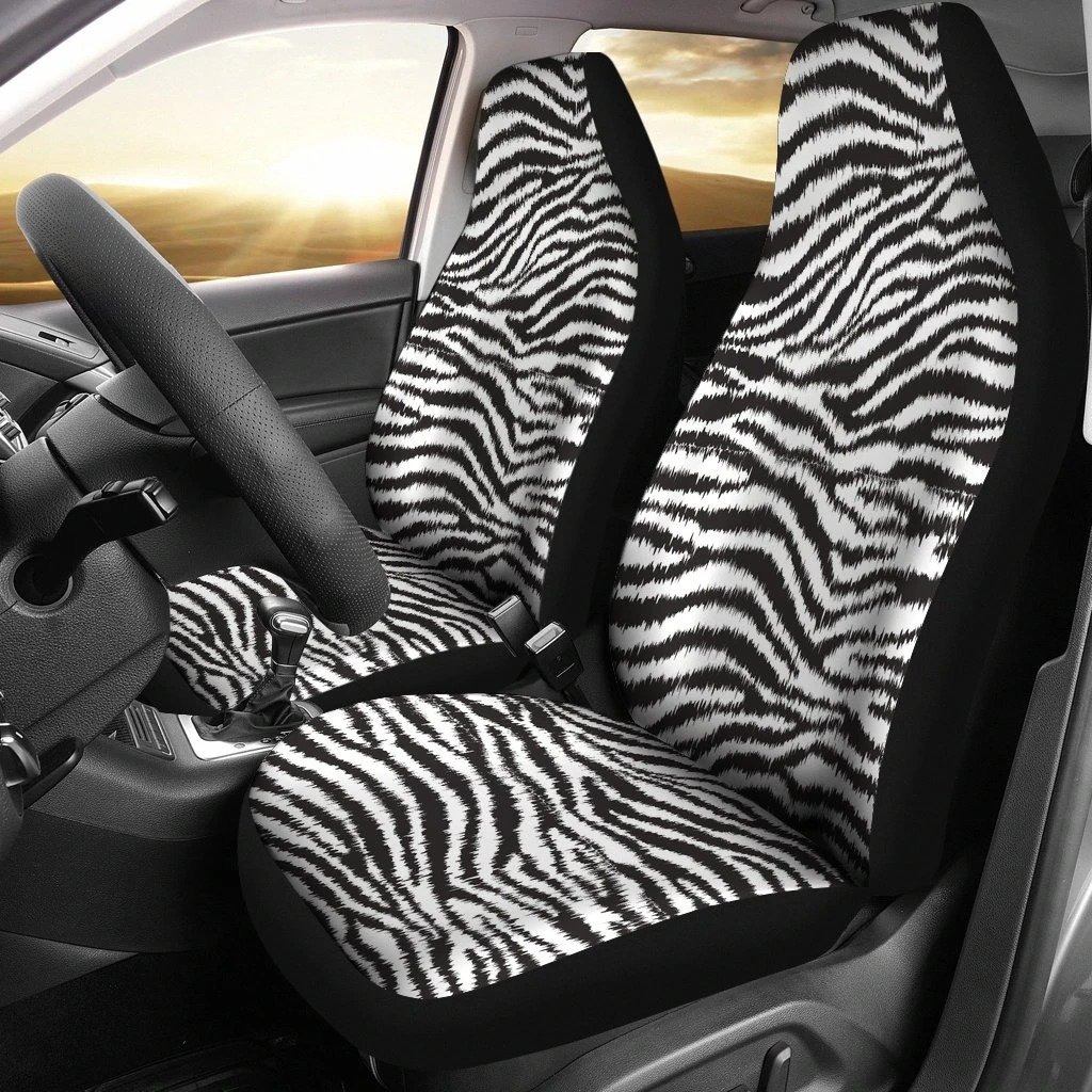 White Tiger Car Seat Covers Set 2 Pc, Car Accessories Car Mats Covers