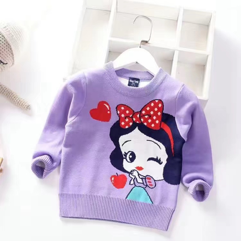 Baby Boys Sweater Autumn Knitted Cotton Tops Cartoon Mickey Minnie Mouse Snow White Print Children Clothing Kid Girl Wear Jacket alx