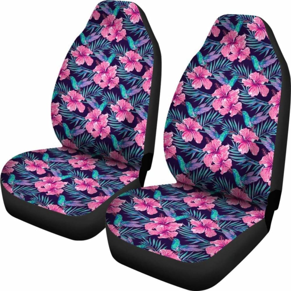Hawaiian Tropical Flowers With Hummingbirds Palm Leaves Car Seat Cover – 174914
