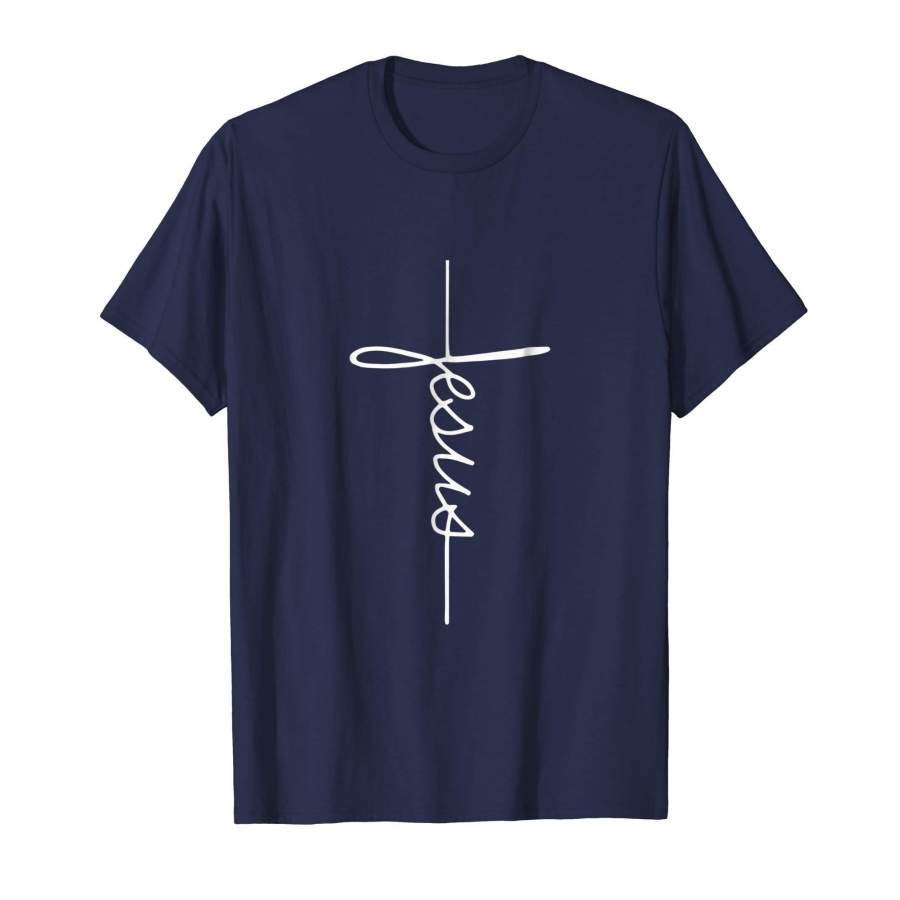 Jesus Handwriting Cross Vintage T Shirt Gift Christian Shirt