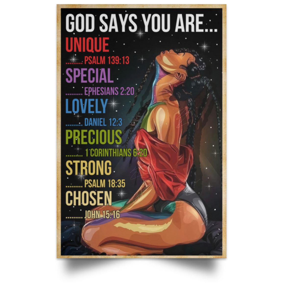 God Says You Are – Black Girl Magic Poster, Black Woman Poster, Black Queen Poster