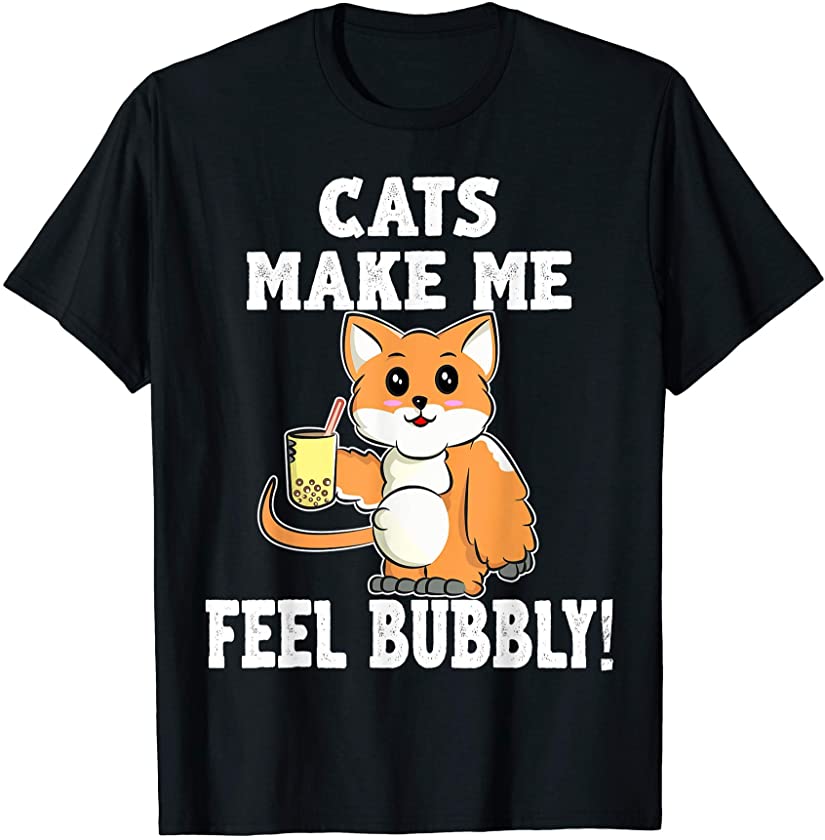 Boba Cat Drinking Boba Tea Kitten Kawaii Japanese Kitty T-Shirt