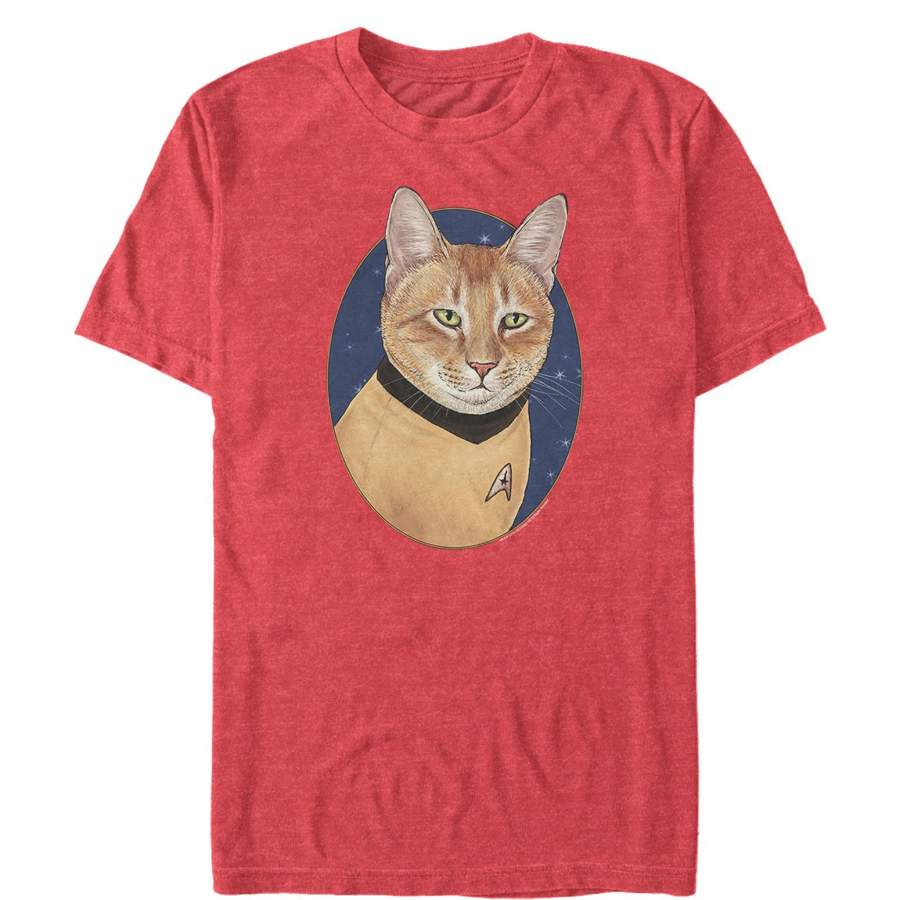 Star Trek Men’s Captain Kirk Cat  T Shirt