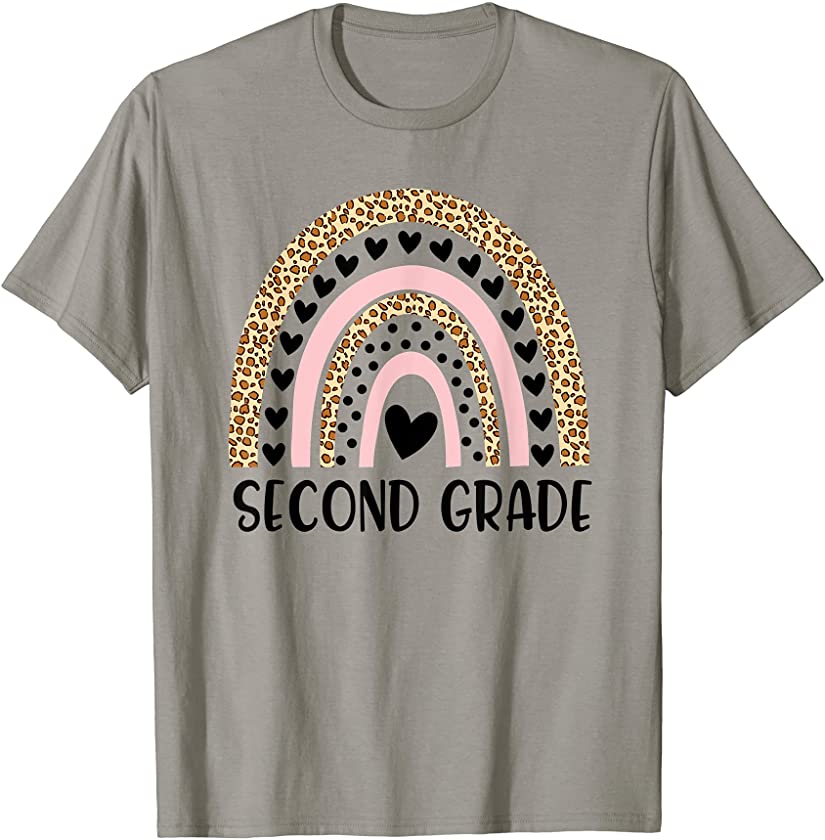 Second Grade Rainbow Leopard Team Hello 2nd Grade Squad T-Shirt