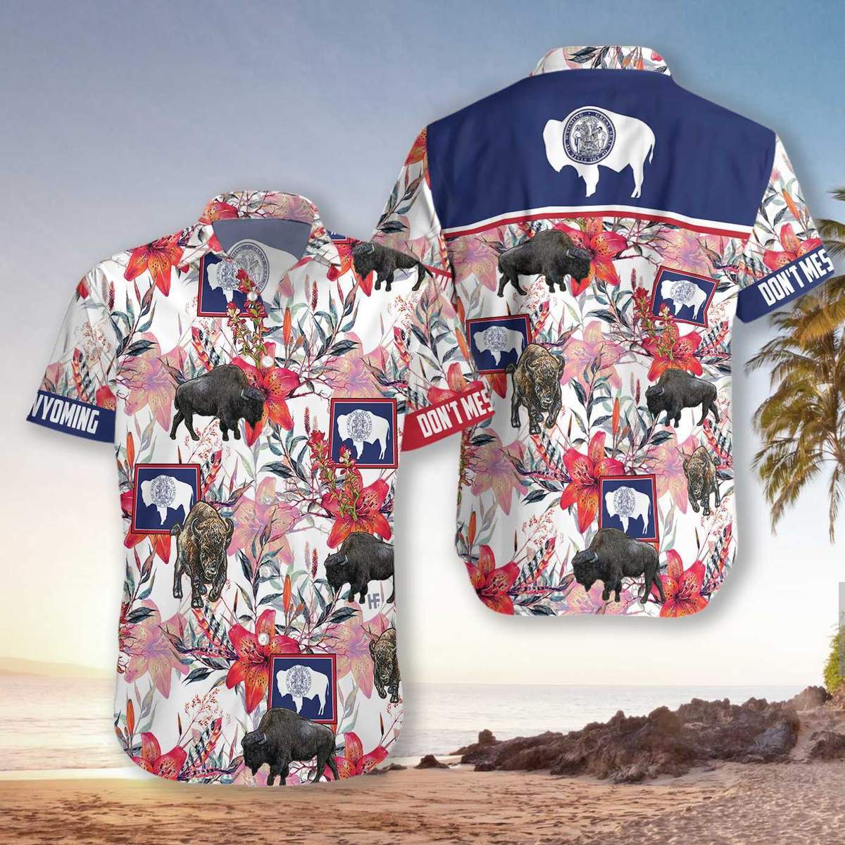 Wyoming Bison Hawaii Shirt Unisex Adult Ha93027